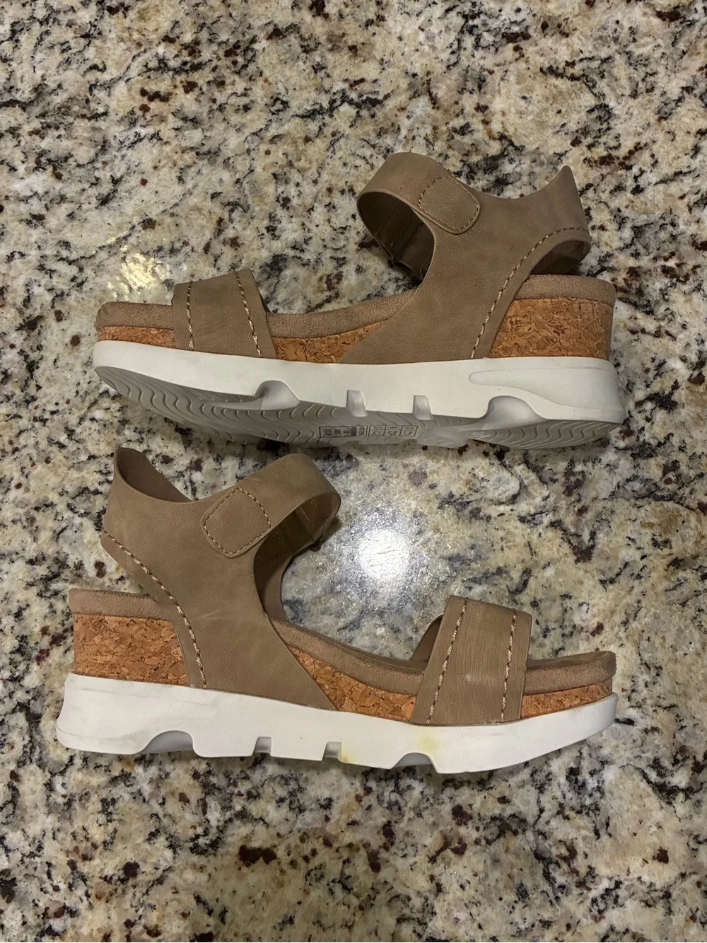 Women’s Taupe Wedge Sandals - Comfortable Platform Heel